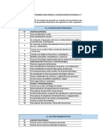 Cuestionario para Medir La Planificación Estratégica Y Gestión Administrativa