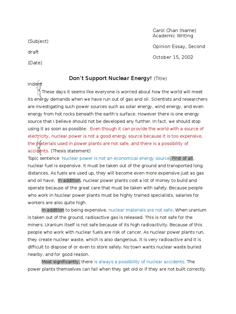 essay on nuclear power plant