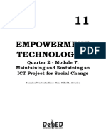 Empowerment Technologies: Quarter 2 - Module 7: Maintaining and Sustaining An ICT Project For Social Change