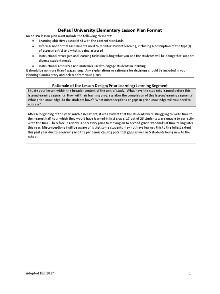 Time Review Lesson Plan | PDF | Educational Assessment | Lesson Plan