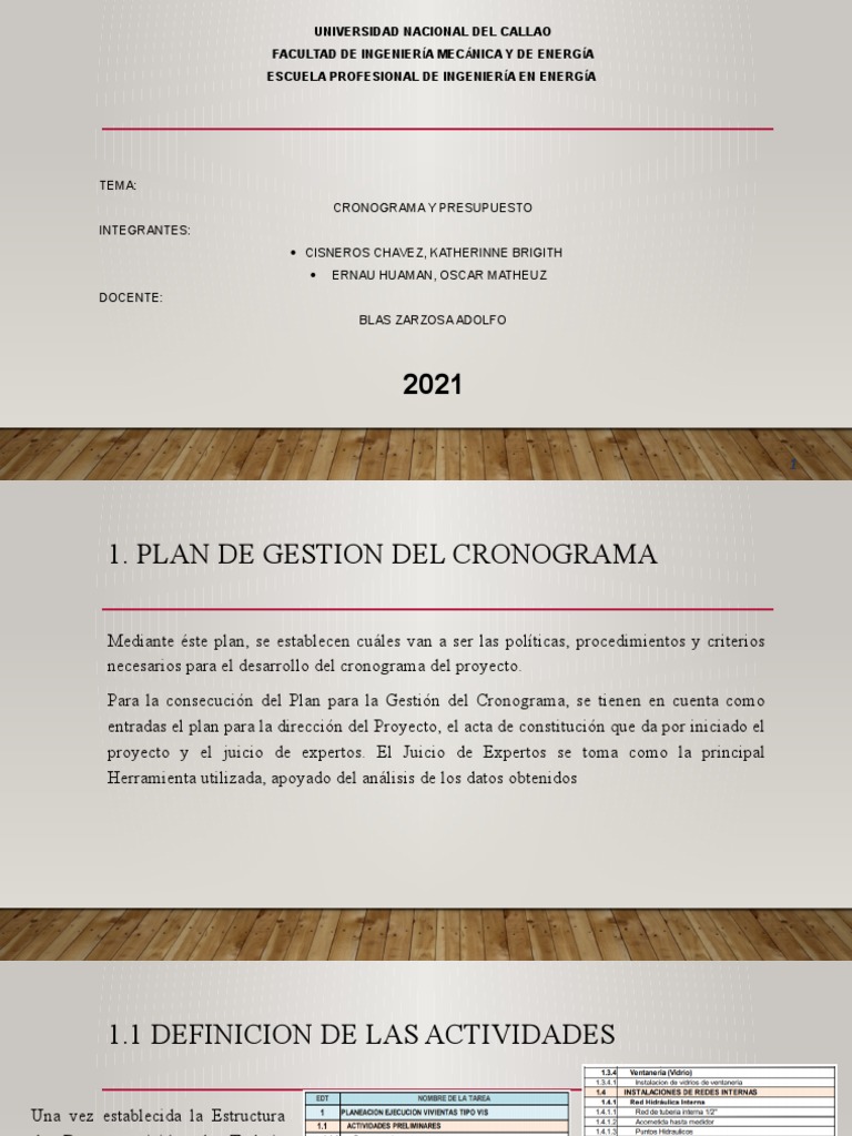 Presupuesto y Cronograma | PDF | Presupuesto | Economias