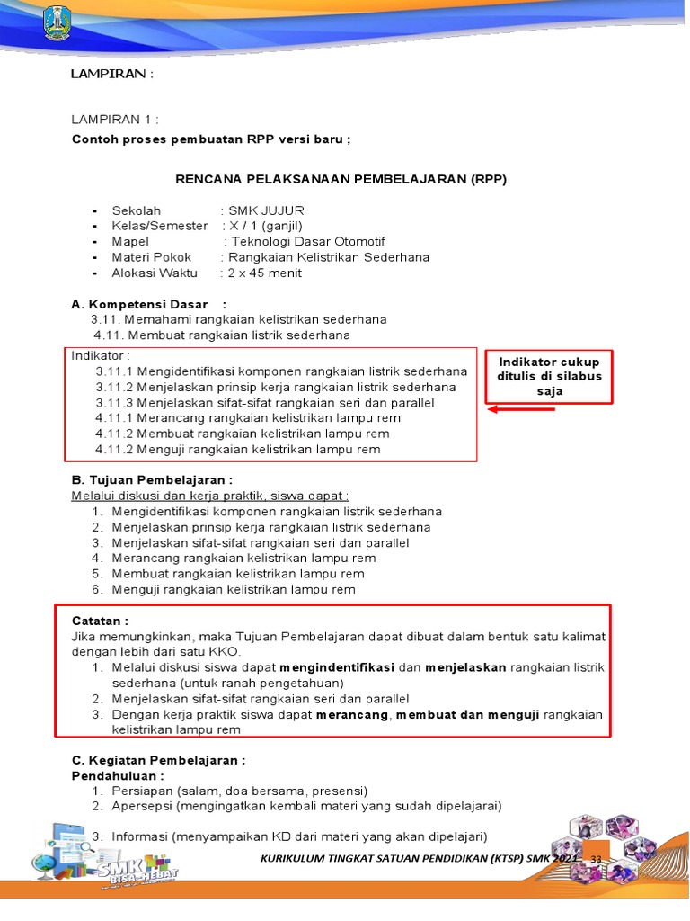 Contoh RPP Pembelajaran Kelistrikan | PDF