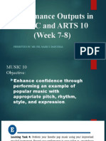 Performance Outputs in MUSIC and ARTS 10 Without Video
