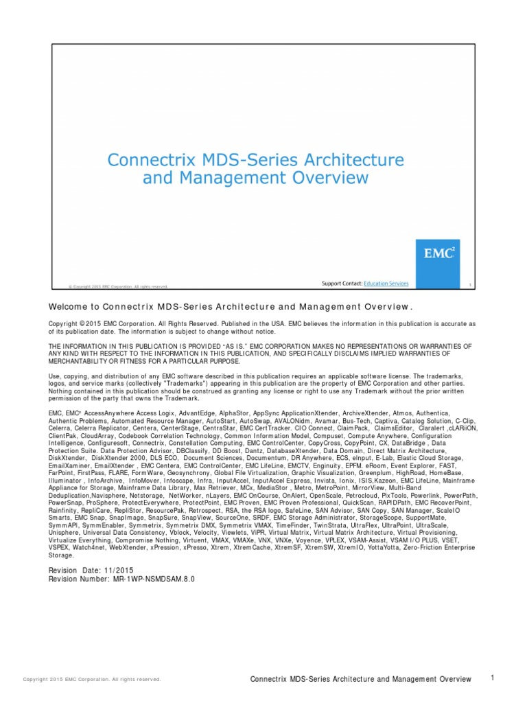 Connectrix MDS-Series Architecture and Management Overview - SRG | PDF ...