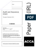 Audit and Assurance (Irish) : Thursday 6 December 2012