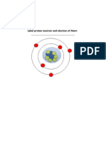 Label proton neutron and electron of Atom