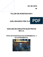 Analisis de Circuitos Electricos CA Experimanetal y No Experimental, Ejemplos (Taller de Investigacion L)
