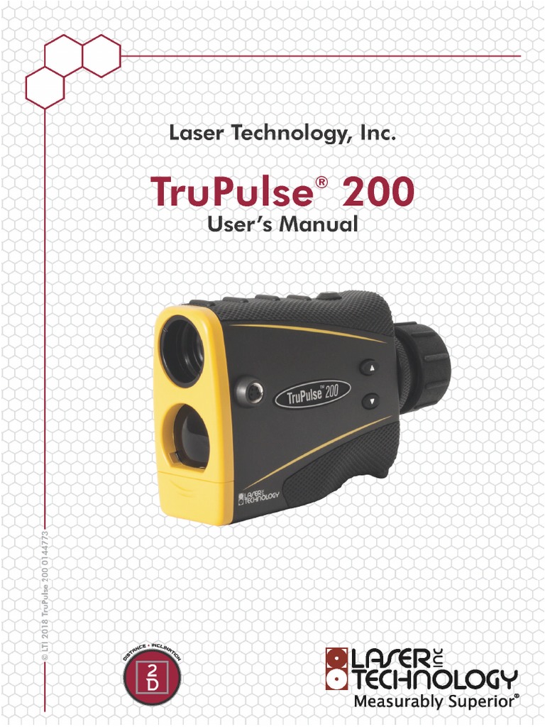 LTI TruPulse 200 User Manual | PDF | Bluetooth | Slope