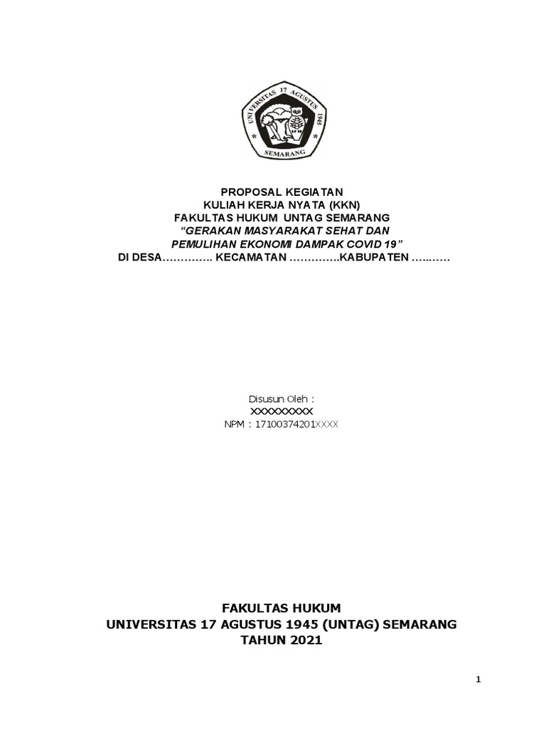 Format Proposal Kegiatan KKN | PDF | Seni