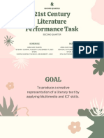 21st Century Literature Performance Task: Second Quarter