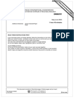 Geography: Cambridge International Examinations International General Certificate of Secondary Education