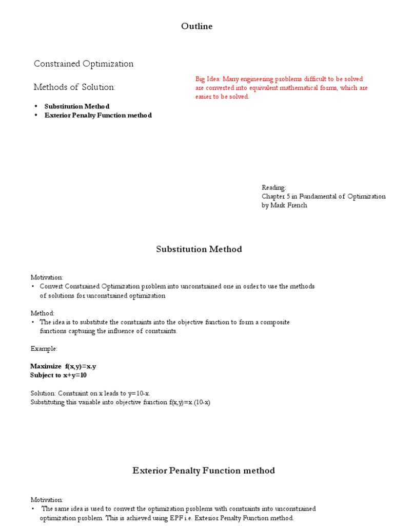 Exterior Penalty Method in Optimization | PDF | Mathematical ...