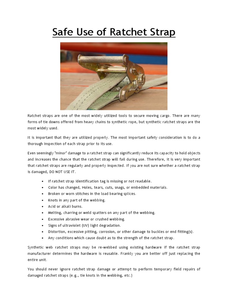 TBT Wednesday 1st December 2021 - Safe Use of Ratchet | PDF | Home & Garden