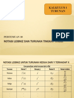 NOTASI LEIBNIZ DAN TURUNAN TINGKAT TINGGI (Pert 10)