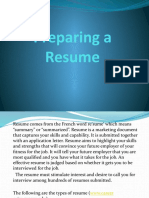 Preparing A Resume