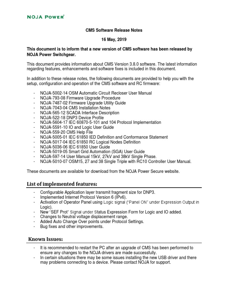 CMS Software Release Notice CMS v3.8 - 16.05.2019 - 0 | PDF ...