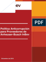 Política Anticorrupción para Proveedores AB InBev - Dic2019