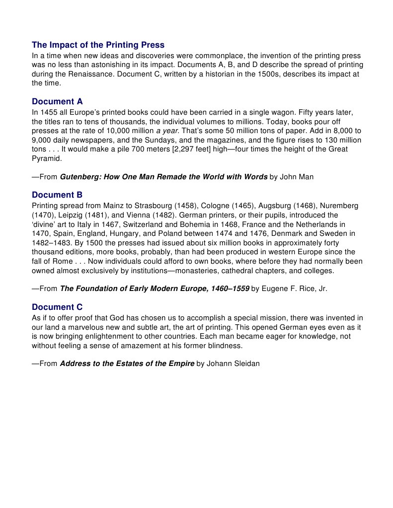 printing press documents Question Integrity