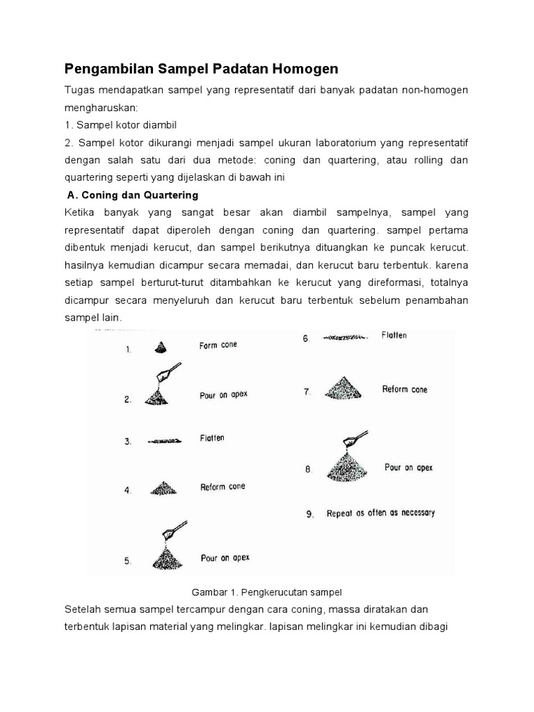 Metode Coning dan Quartering Sampel | PDF