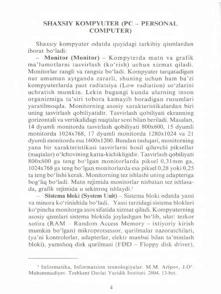 Informatika Kitobi | PDF