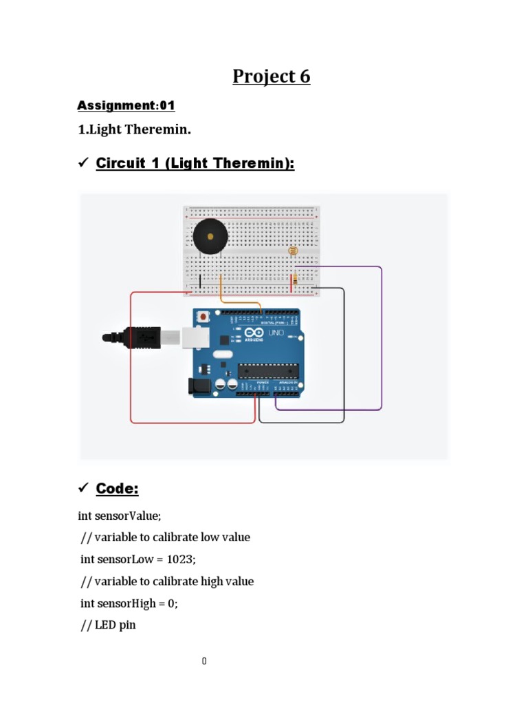Project 6: 1.light Theremin | PDF | Technology & Engineering