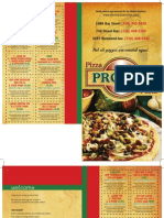 Pronto Pizza Menu