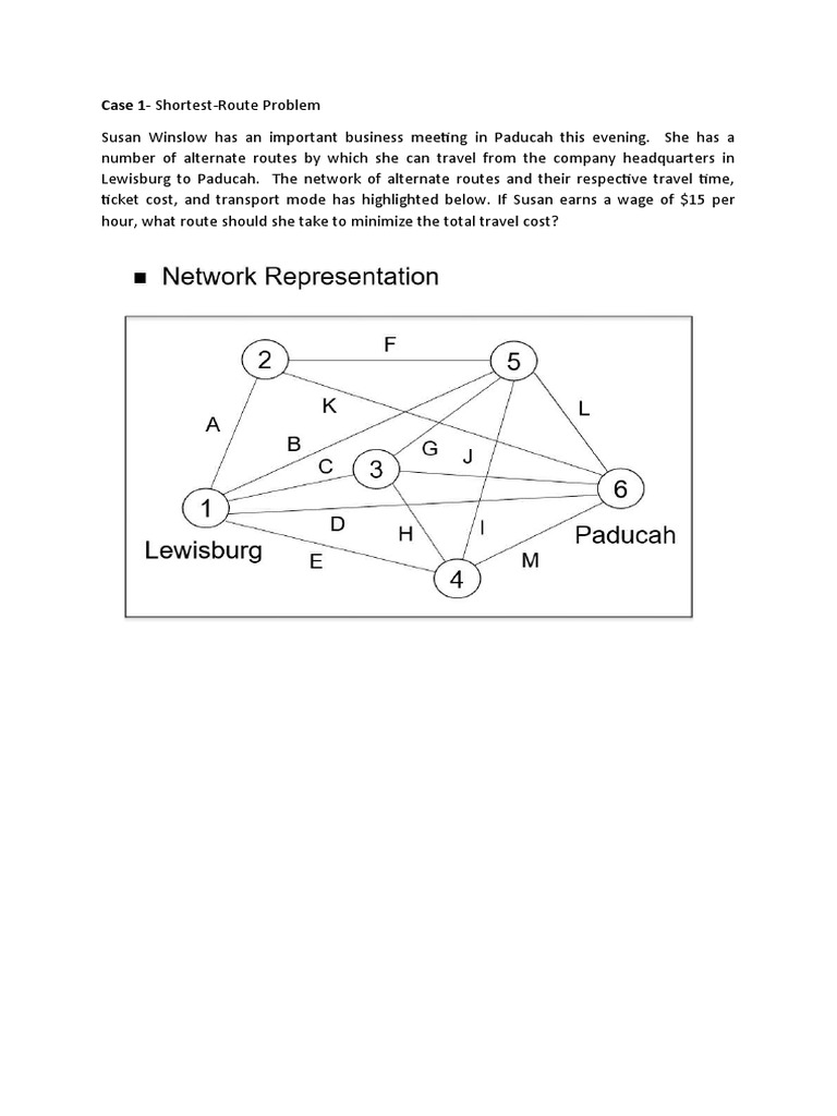 Case 1-Shortest-Route Problem | PDF