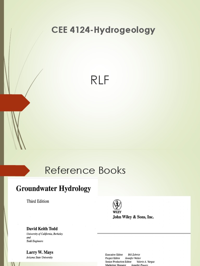 Unit 1 Introduction To Hydrogeology Pdf Hydrogeology Groundwater
