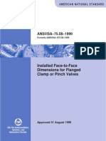 Ansi/I - 75.08 - 9: Installed Face-to-Face Dimensions For Flanged Clamp or Pinch Valves