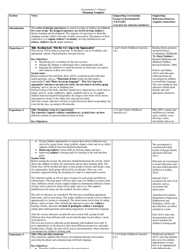 Student Example No. 1 | PDF | Early Childhood Education | Literacy