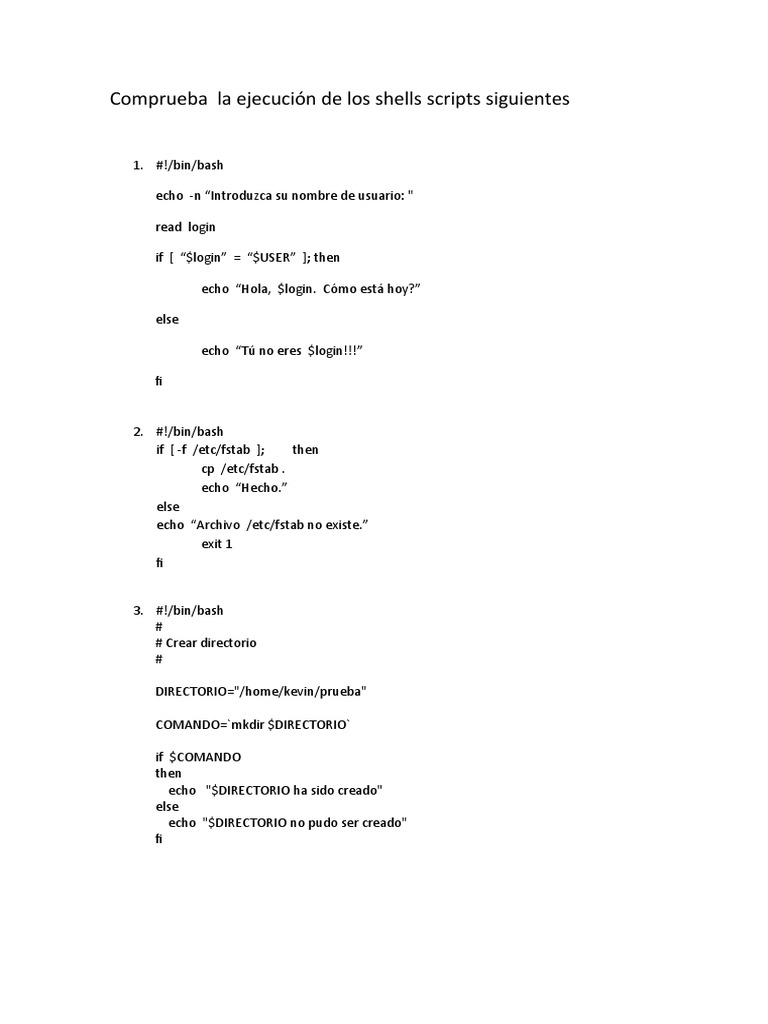 Actividad Shell Scripts If | PDF