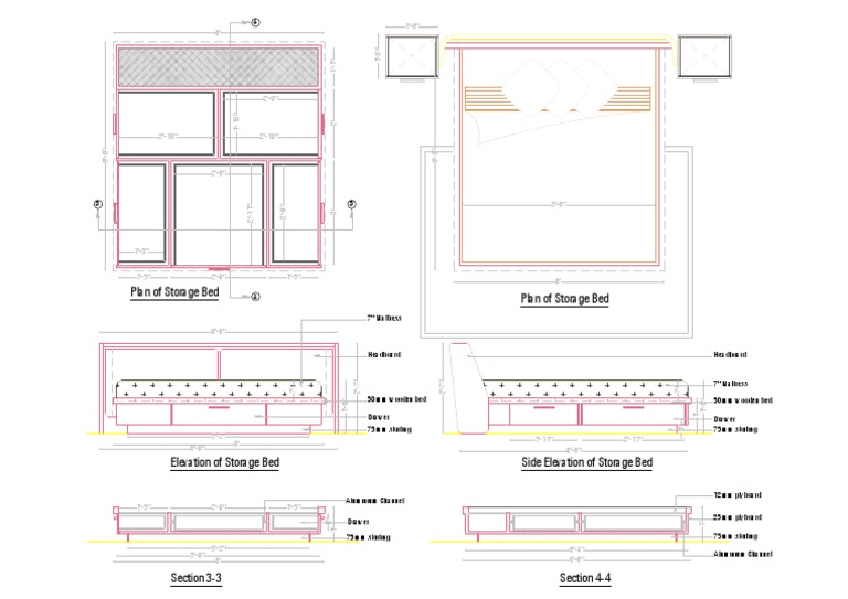 Plan of Storage Bed Plan of Storage Bed | Download Free PDF | Bed ...