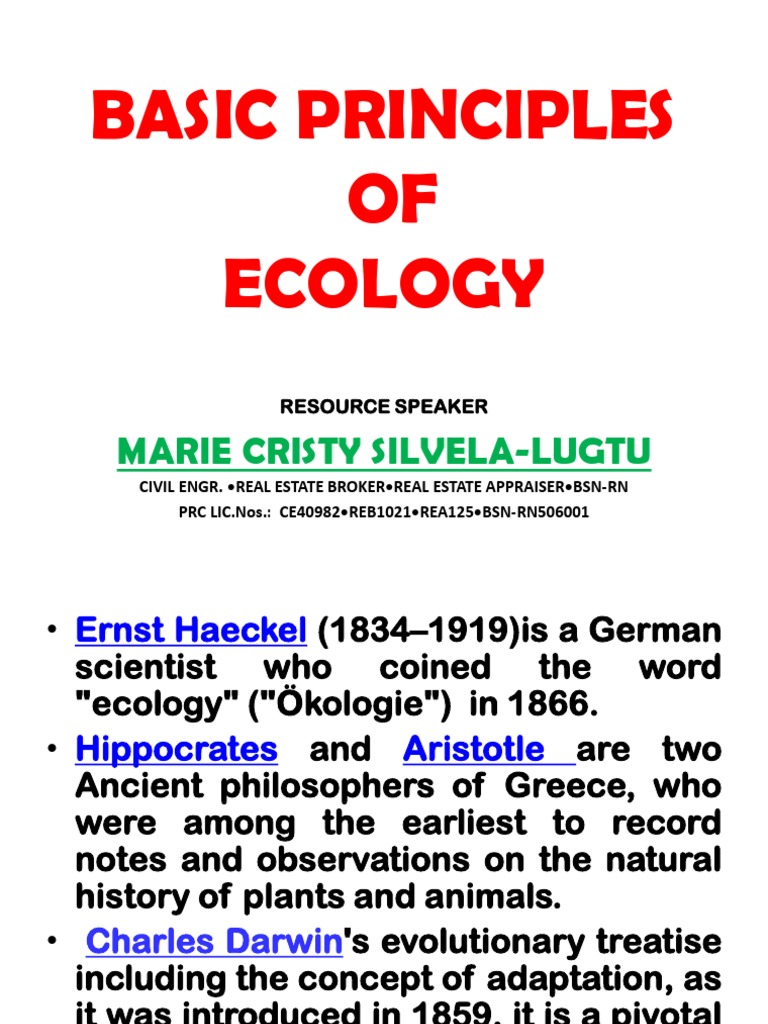 Basic Principles Of Ecology Pdf Biodiversity Ecology
