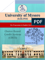 MA in English Literature at University of Mysore