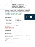 Análise de Dados - Questionário Sociologia