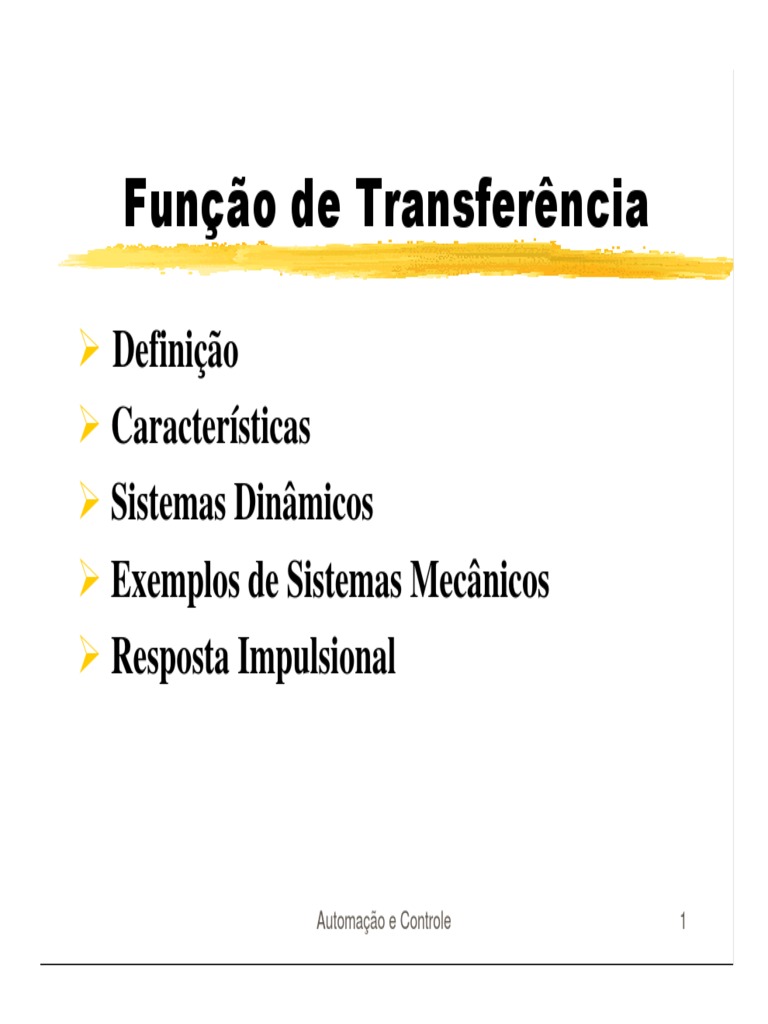 Função de Transferência | PDF | Transformada de Laplace | Objetos ...