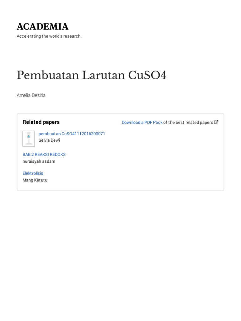 66 Pembuatan - Larutan - CuSO4 With Cover Page v2 | PDF