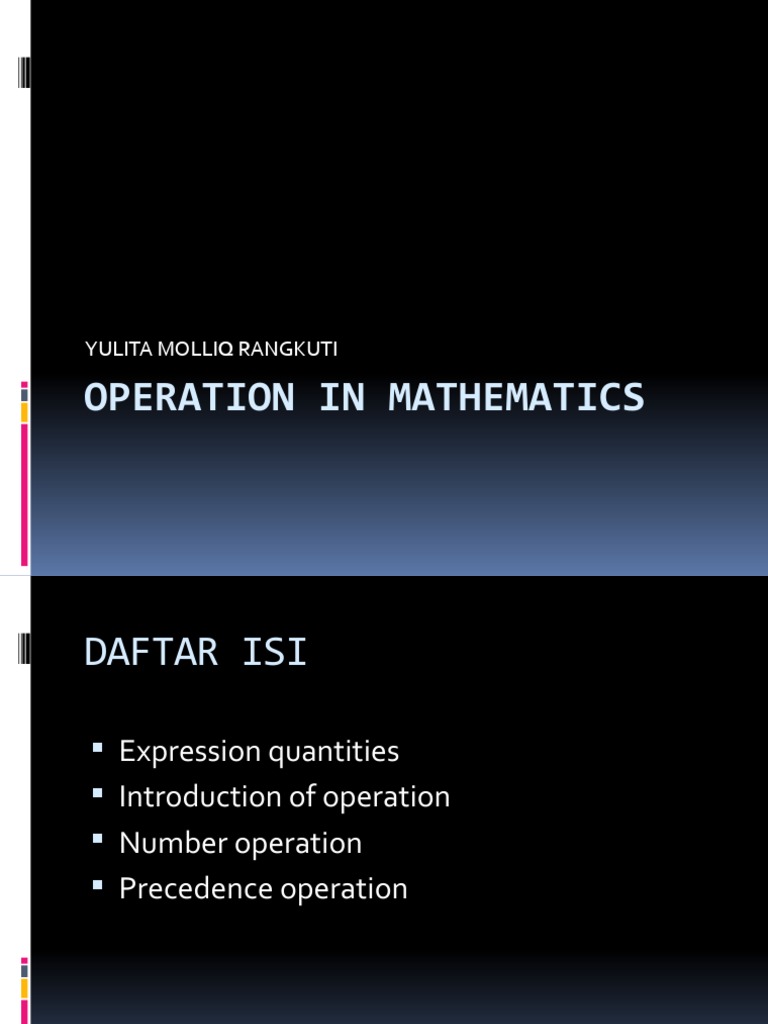 Operation in Mathematics | PDF | Set (Mathematics) | Numbers