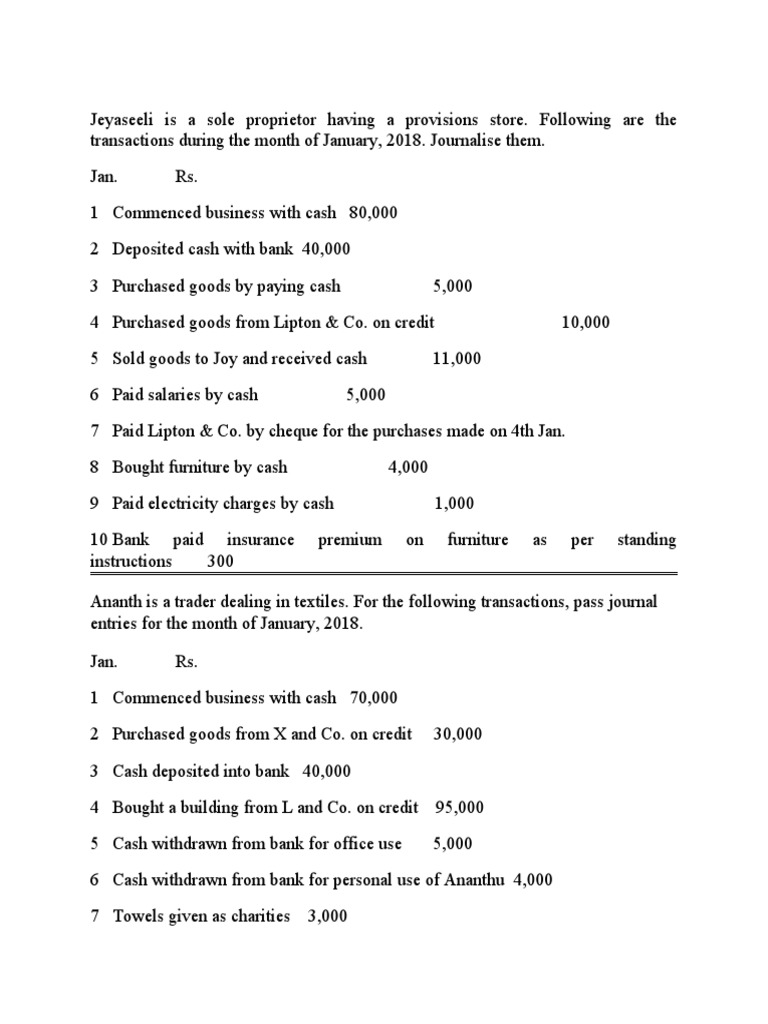 Journal Entries Numerical PDF Financial Transaction Banks