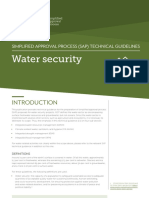 Water Security: Simplified Approval Process (Sap) Technical Guidelines