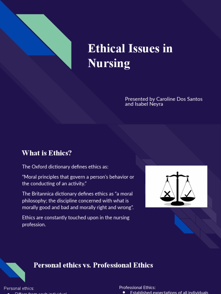 Ethical Issues in Nursing Practice | PDF | Nursing | Morality