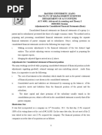 Adjustments For Consolidated Financial Statements (Basic)