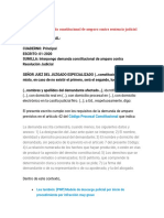 demanda constitucional de amparo contra sentencia