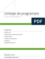 Limbaje de Programare: Dr. Ing. Cristina Stângaciu