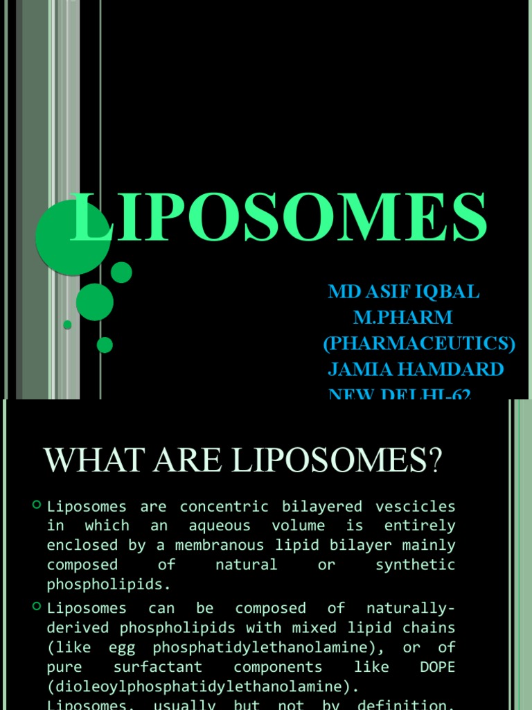 Liposomes and Stealth Liposomes PDF Liposome Lipid Bilayer