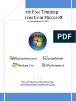Mostly Free Training Resources From Microsoft: Last Updated April 8, 2007