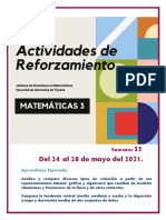 Actividades de Reforzamiento. Matemáticas 3. Semana 35