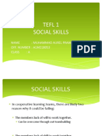 Tefl 1 Social Skills: Name: Muhammad Aurel Prawira Akbar OFF. NUMBER: A1M218053 Class: A