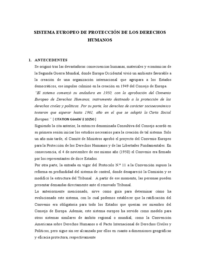Sistema Europeo de Derechos Humanos | PDF | Convenio europeo de ...