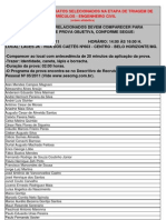 Relacao Dos Candidatos Selecionados Na Etapa de Triagem de Curriculos Engenheiro Civil